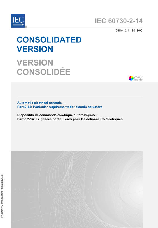 Cover IEC 60730-2-14:2017+AMD1:2019 CSV (Consolidated Version)